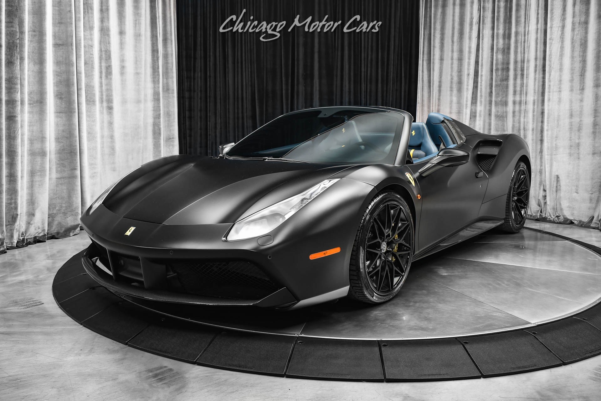 Used-2018-Ferrari-488-Spider-Convertible-427k-MSRP-1-of-1-Spec-Factory-Matte-Black-Paint-HRE-Wheels