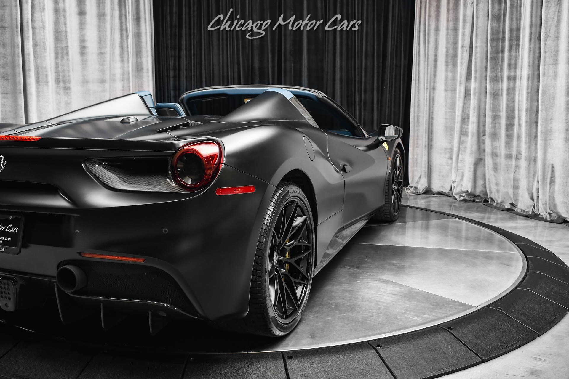 Used-2018-Ferrari-488-Spider-Convertible-427k-MSRP-1-of-1-Spec-Factory-Matte-Black-Paint-HRE-Wheels