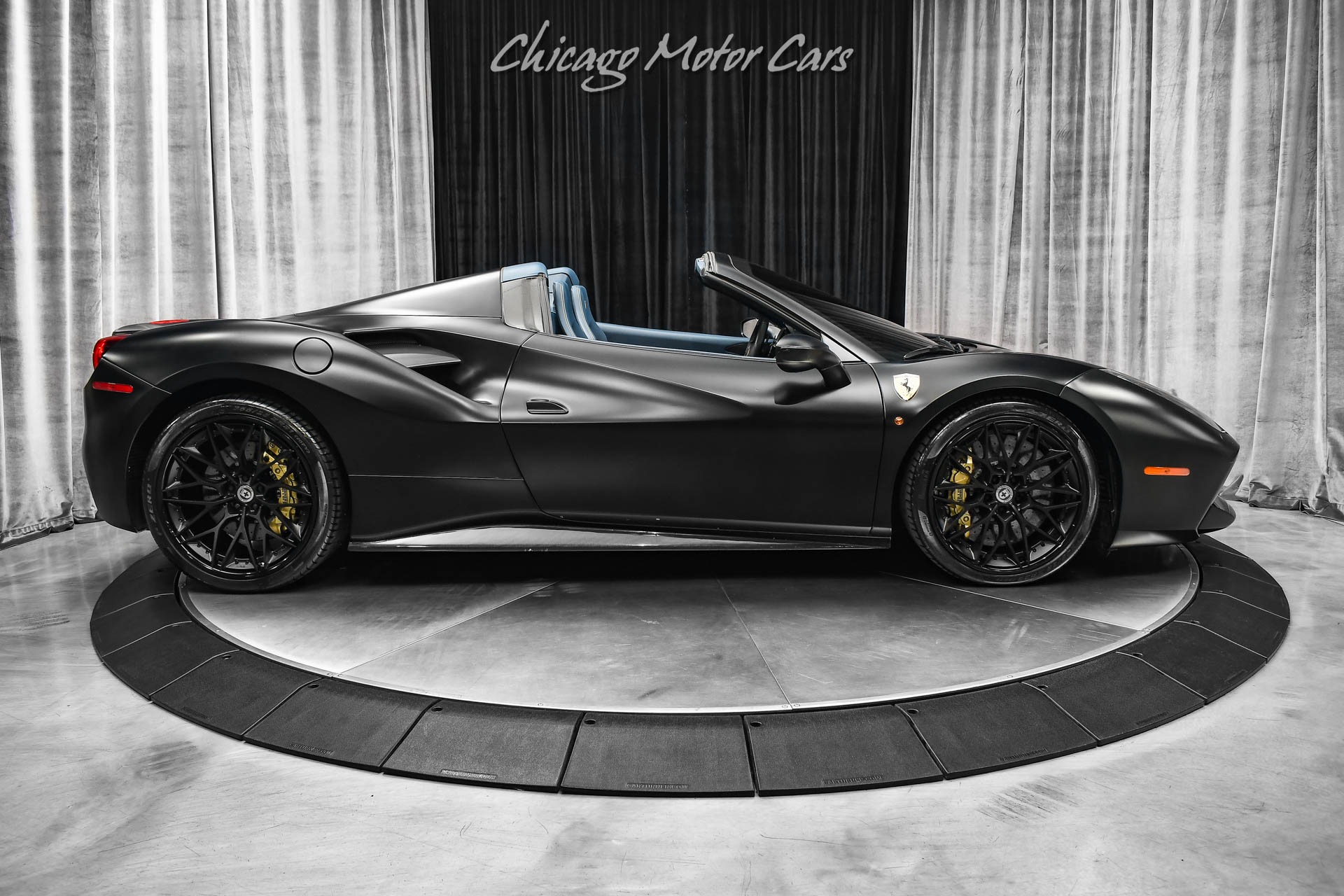 Used-2018-Ferrari-488-Spider-Convertible-427k-MSRP-1-of-1-Spec-Factory-Matte-Black-Paint-HRE-Wheels