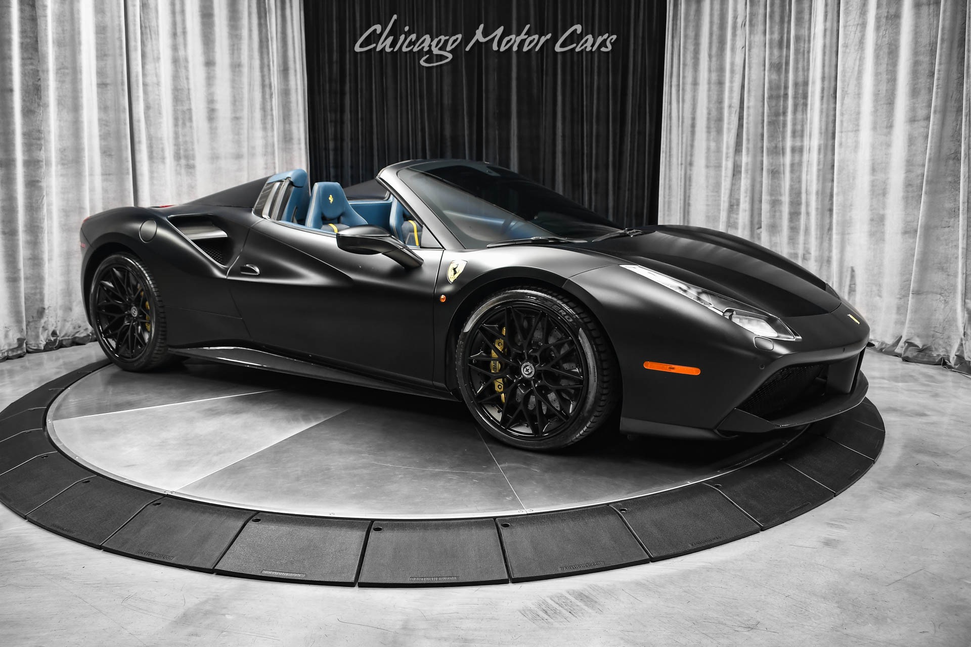 Used-2018-Ferrari-488-Spider-Convertible-427k-MSRP-1-of-1-Spec-Factory-Matte-Black-Paint-HRE-Wheels