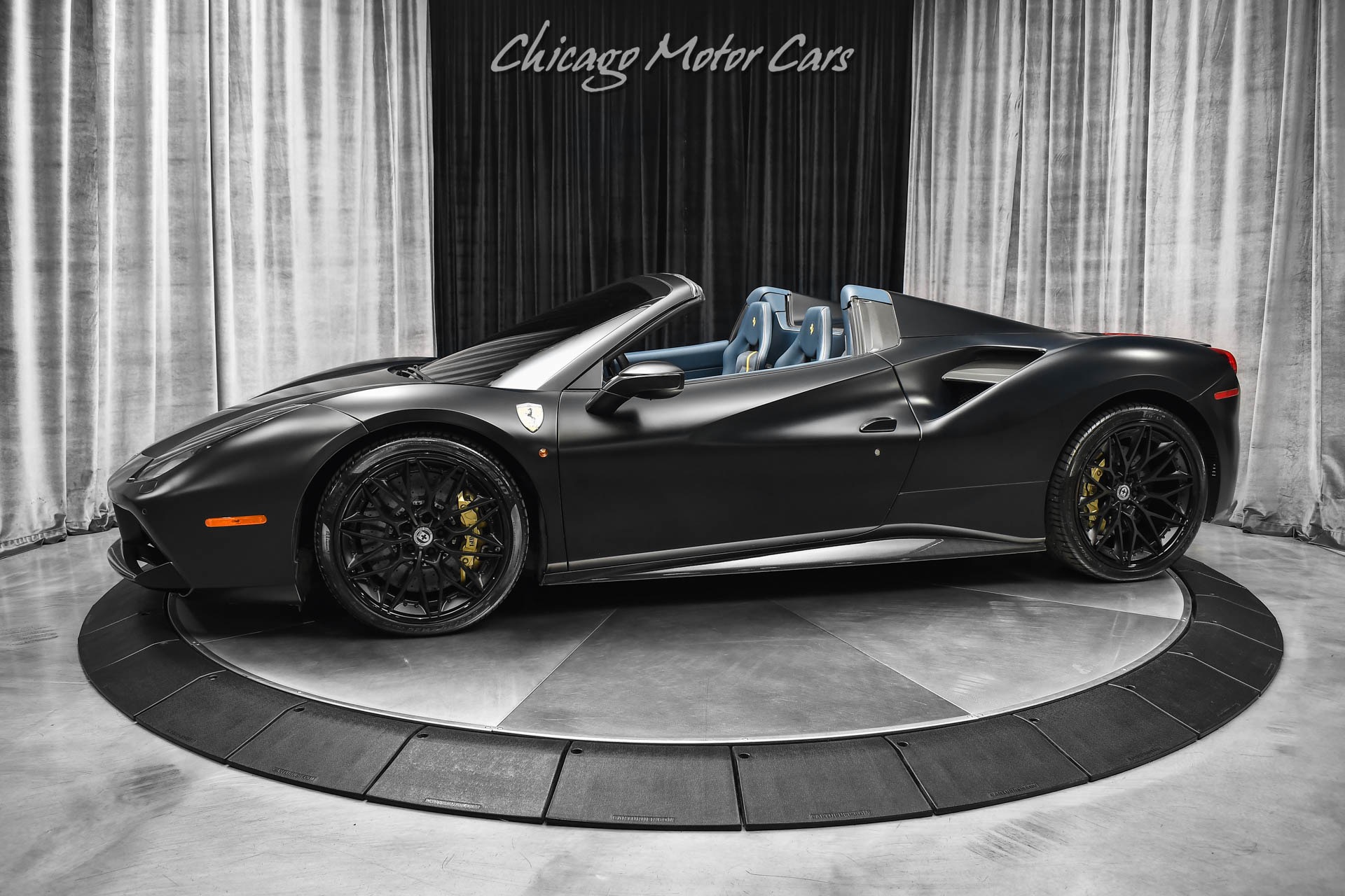 Used-2018-Ferrari-488-Spider-Convertible-427k-MSRP-1-of-1-Spec-Factory-Matte-Black-Paint-HRE-Wheels