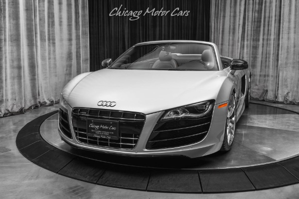 Used 2012 Audi R8 5.2 V10 Quattro Spyder Convertible Ice Silver! Carbon Fiber Mirror! PPF! for sale Sold at Chicago Motor Cars in West Chicago IL 60185 2