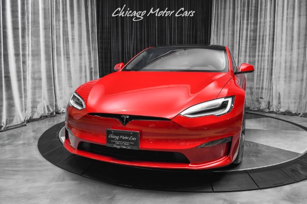 Used 2021 Tesla Model S Plaid Sedan Red Multi-Coat! ONLY 144 Miles! Autopilot! Worlds Fastest Sedan for sale Sold at Chicago Motor Cars in West Chicago IL 60185 2