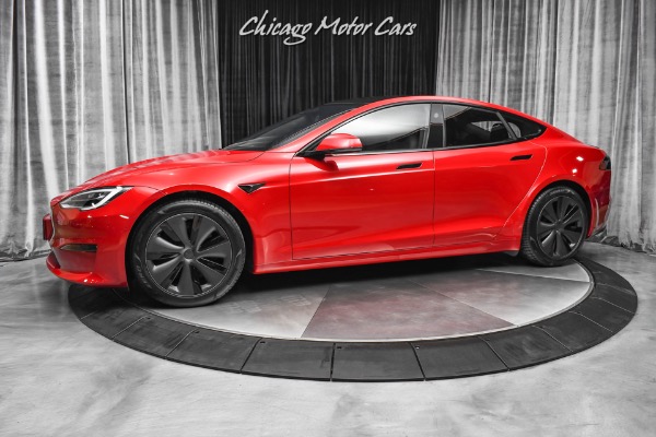 Used 2021 Tesla Model S Plaid Sedan Red Multi-Coat! ONLY 144 Miles! Autopilot! Worlds Fastest Sedan for sale Sold at Chicago Motor Cars in West Chicago IL 60185 1