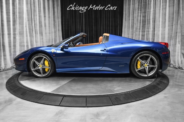 Used-2014-Ferrari-458-Spider-Convertible-Rare-Blu-Tour-De-France-Metallic-Incredible-Spec-ONLY-6k-Miles