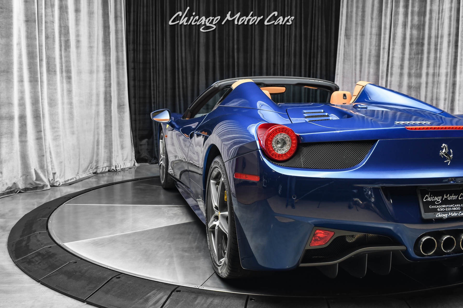 Used-2014-Ferrari-458-Spider-Convertible-Rare-Blu-Tour-De-France-Metallic-Incredible-Spec-ONLY-6k-Miles