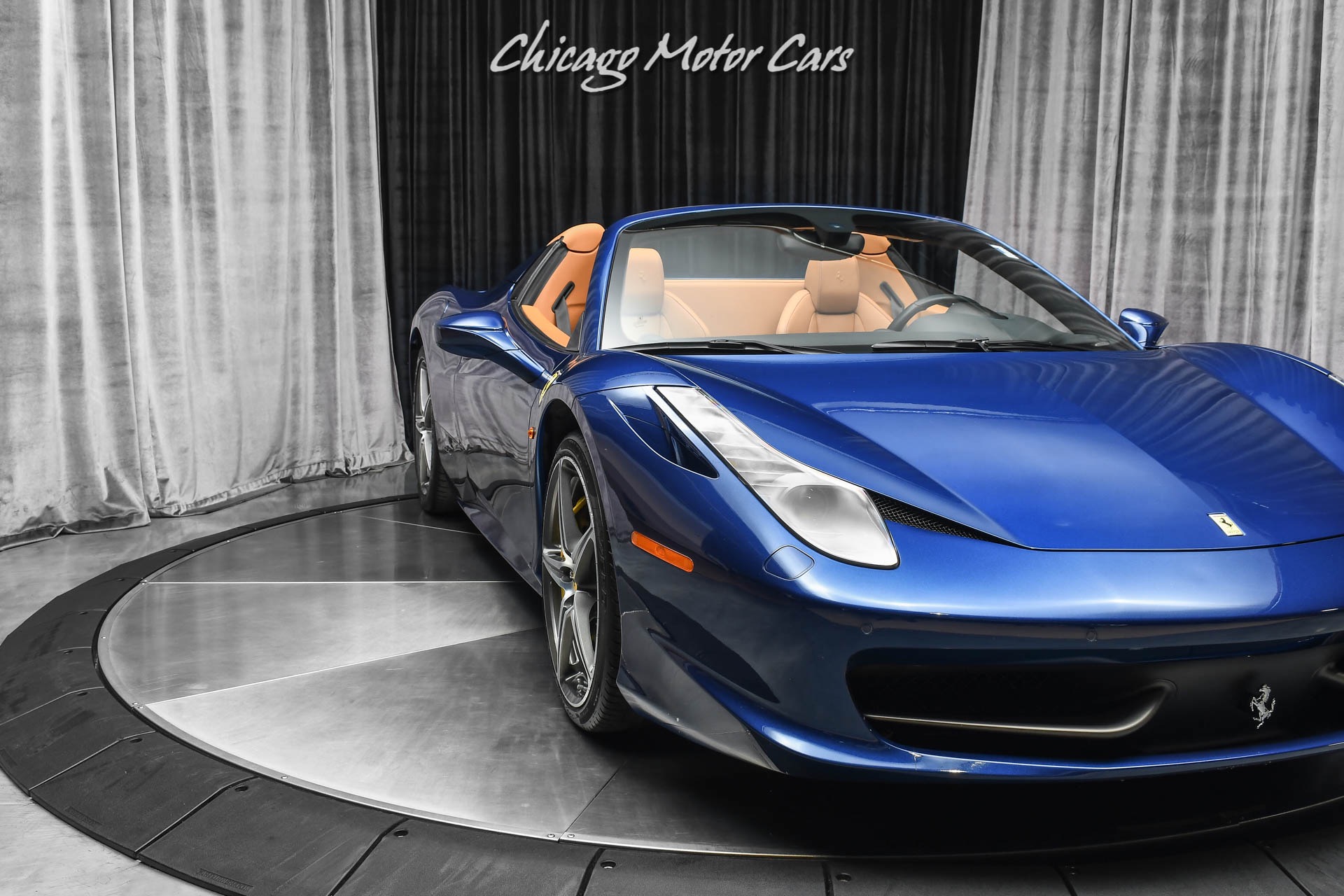 Used-2014-Ferrari-458-Spider-Convertible-Rare-Blu-Tour-De-France-Metallic-Incredible-Spec-ONLY-6k-Miles