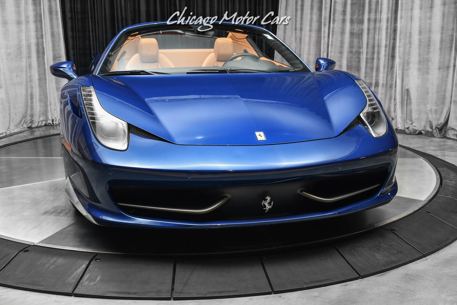 Used-2014-Ferrari-458-Spider-Convertible-Rare-Blu-Tour-De-France-Metallic-Incredible-Spec-ONLY-6k-Miles