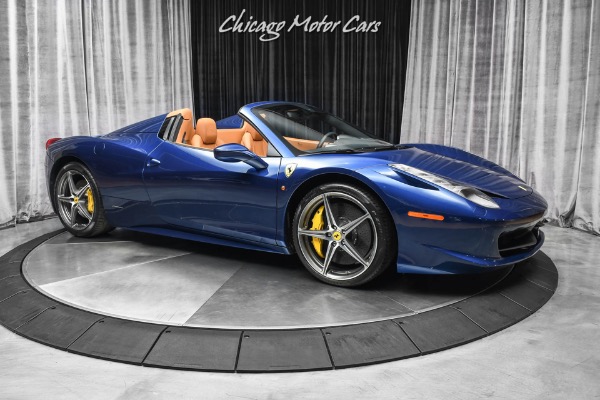 Used 2014 Ferrari 458 Spider Convertible Rare Blu Tour De France Metallic Incredible Spec ONLY 6k Miles! for sale Sold at Chicago Motor Cars in West Chicago IL 60185 6