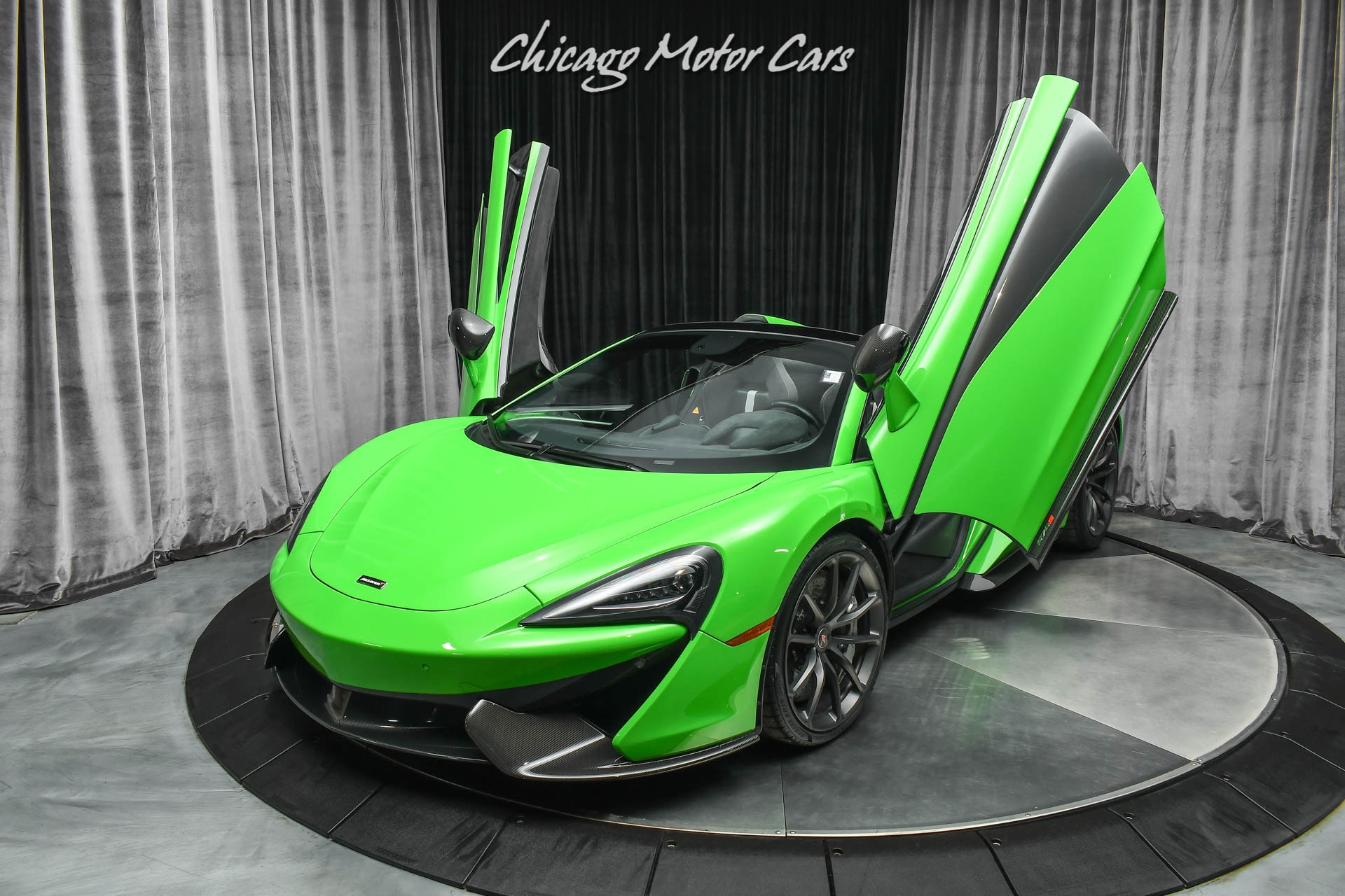 Used-2018-McLaren-570S-Spider-Convertible-Mantis-Green-Full-PPF-Low-MIles-60K-in-Options-LOADED