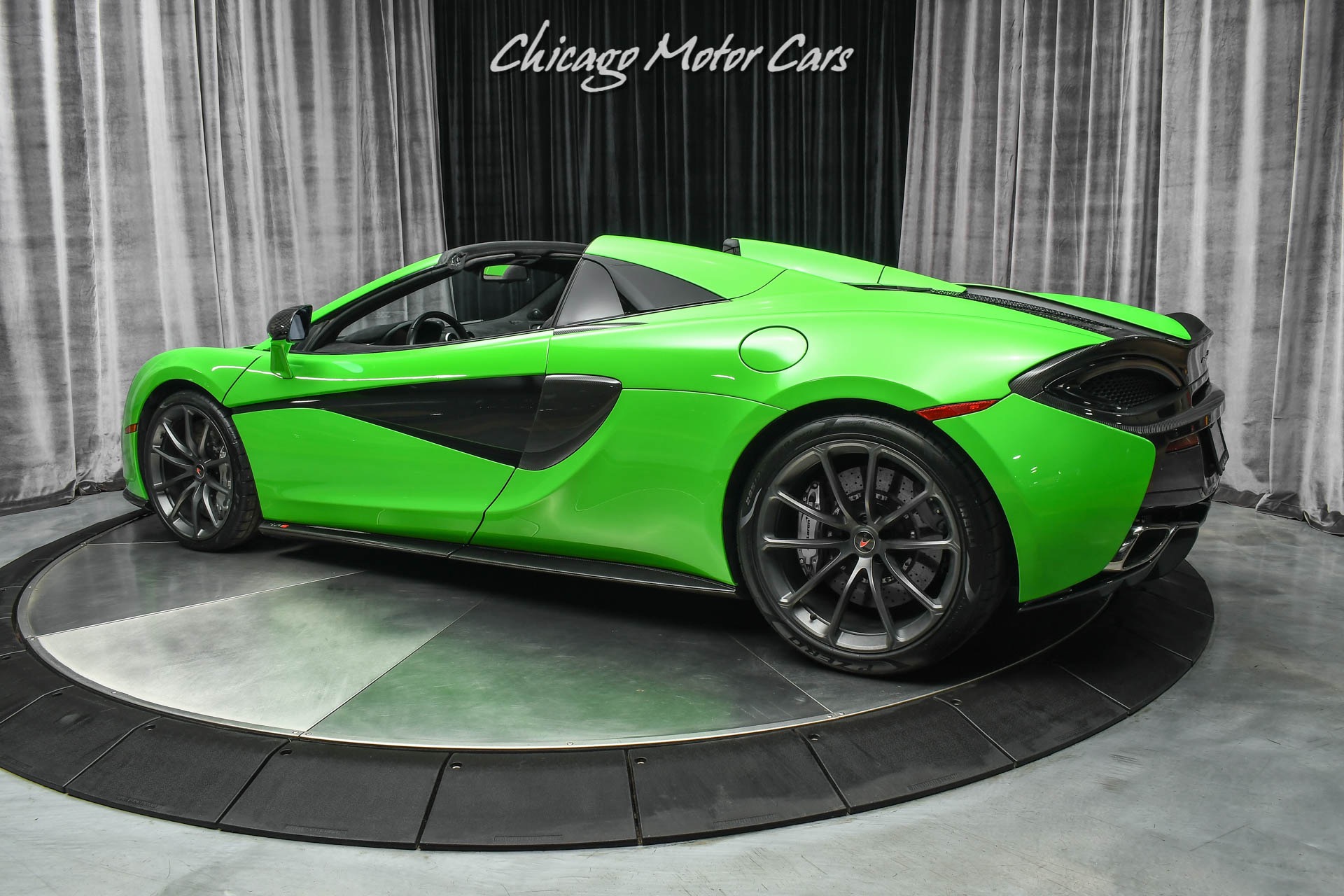 Used-2018-McLaren-570S-Spider-Convertible-Mantis-Green-Full-PPF-Low-MIles-60K-in-Options-LOADED