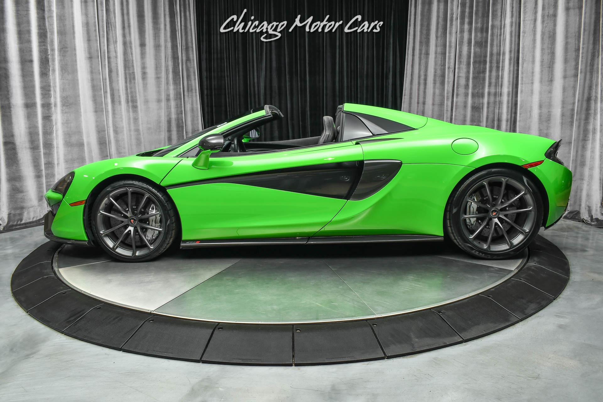Used-2018-McLaren-570S-Spider-Convertible-Mantis-Green-Full-PPF-Low-MIles-60K-in-Options-LOADED