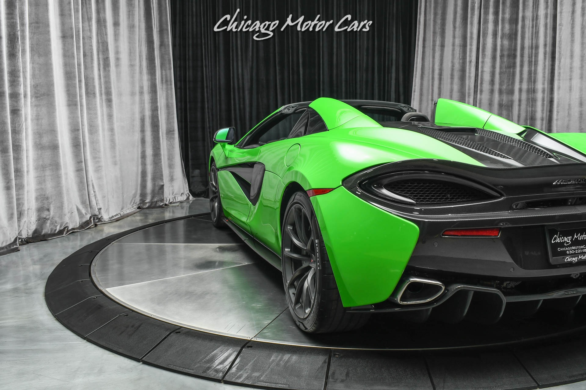 Used-2018-McLaren-570S-Spider-Convertible-Mantis-Green-Full-PPF-Low-MIles-60K-in-Options-LOADED