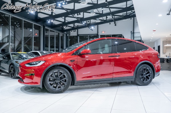 Used 2022 Tesla Model X Plaid 1020HP Full Self Driving! Six Seat! Black & White Prem Carbon Fiber for sale Sold at Chicago Motor Cars in West Chicago IL 60185 1