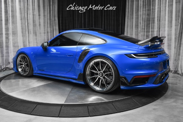 Used 2021 Porsche 911 Turbo S Coupe PTS Nogaro Blue OVER $90k in Upgrades! TECHART HRE Boden! for sale Sold at Chicago Motor Cars in West Chicago IL 60185 3