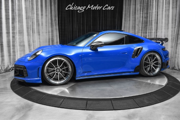 Used 2021 Porsche 911 Turbo S Coupe PTS Nogaro Blue OVER $90k in Upgrades! TECHART HRE Boden! for sale Sold at Chicago Motor Cars in West Chicago IL 60185 1