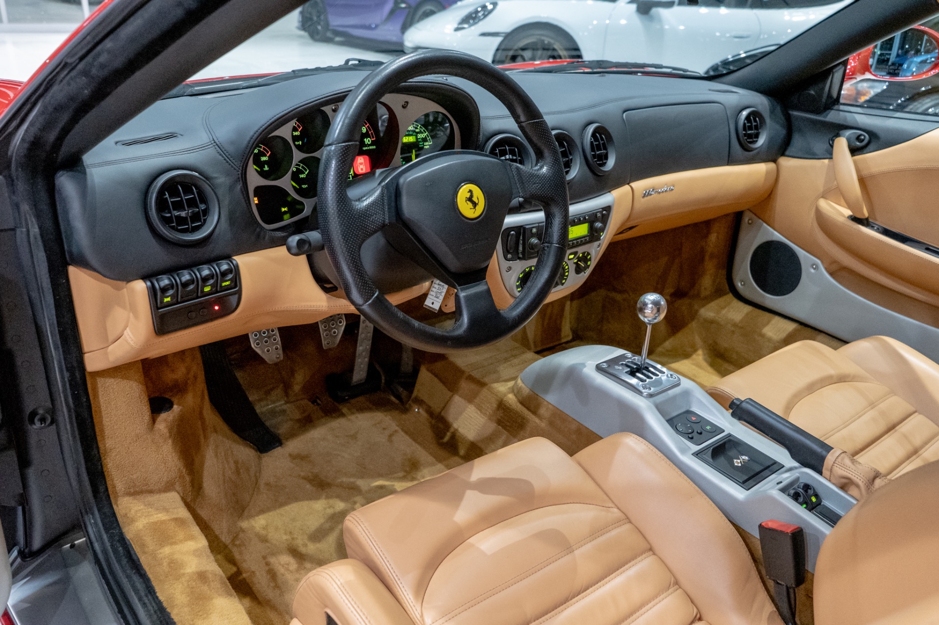 Used-1999-Ferrari-360-Modena-Rosso-Corsa-RedTan-Gated-Manual-Extensive-Service-Records-Tubi-Exhaust