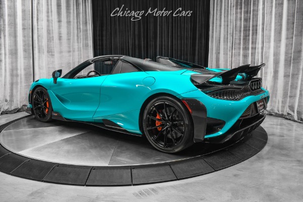 Used 2022 McLaren 765LT Spider Hottest Spec Available $50k+ in Carbon Fiber Rare Tokyo Cyan Paint Loaded for sale Sold at Chicago Motor Cars in West Chicago IL 60185 3