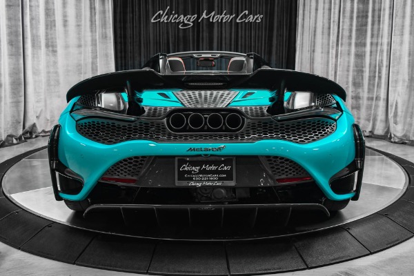 Used 2022 McLaren 765LT Spider Hottest Spec Available $50k+ in Carbon Fiber Rare Tokyo Cyan Paint Loaded for sale Sold at Chicago Motor Cars in West Chicago IL 60185 4