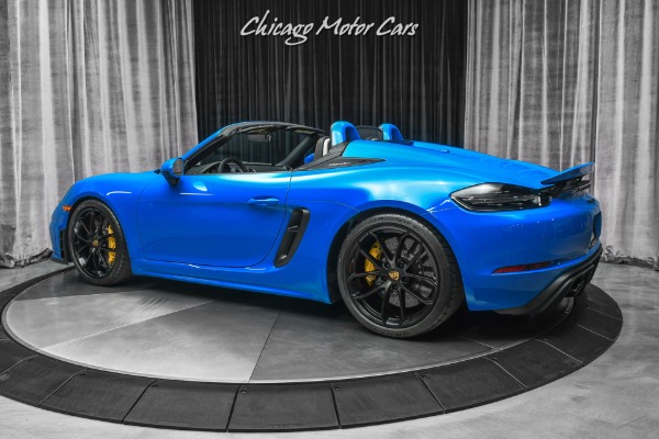 Used-2022-Porsche-718-Boxster-Spyder-Convertible-ONLY-145-Miles-Shark-Blue-Hot-Spec-PCCB-LOADED