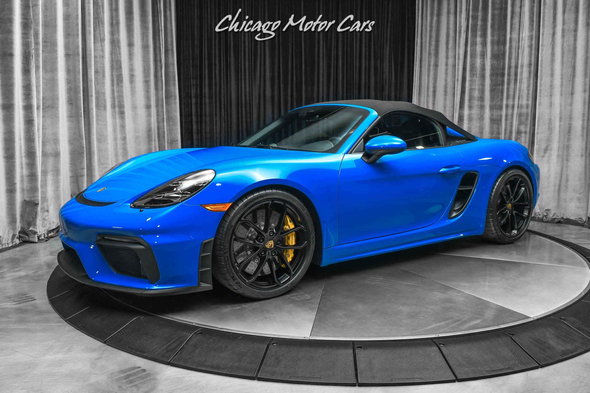 Used-2022-Porsche-718-Boxster-Spyder-Convertible-ONLY-145-Miles-Shark-Blue-Hot-Spec-PCCB-LOADED