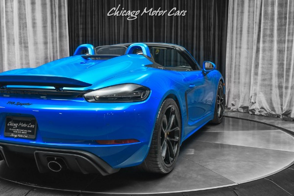 Used-2022-Porsche-718-Boxster-Spyder-Convertible-ONLY-144-Miles-Shark-Blue-Hot-Spec-PCCB-LOADED