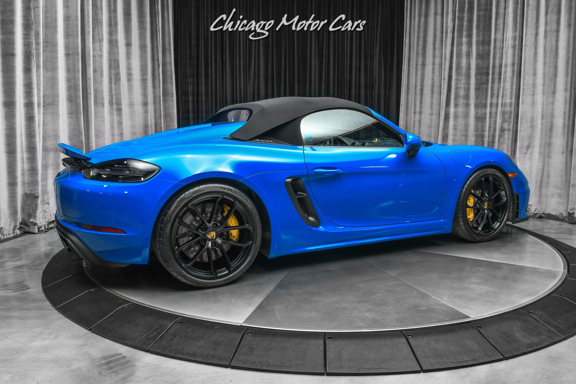 Used-2022-Porsche-718-Boxster-Spyder-Convertible-ONLY-145-Miles-Shark-Blue-Hot-Spec-PCCB-LOADED