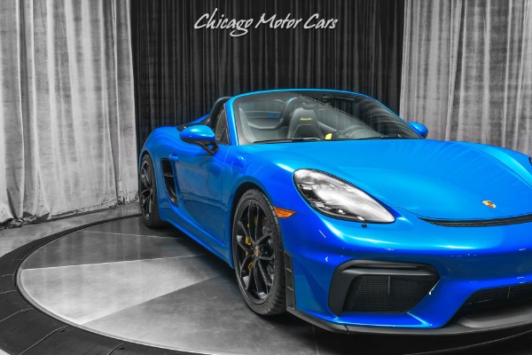 Used-2022-Porsche-718-Boxster-Spyder-Convertible-ONLY-145-Miles-Shark-Blue-Hot-Spec-PCCB-LOADED