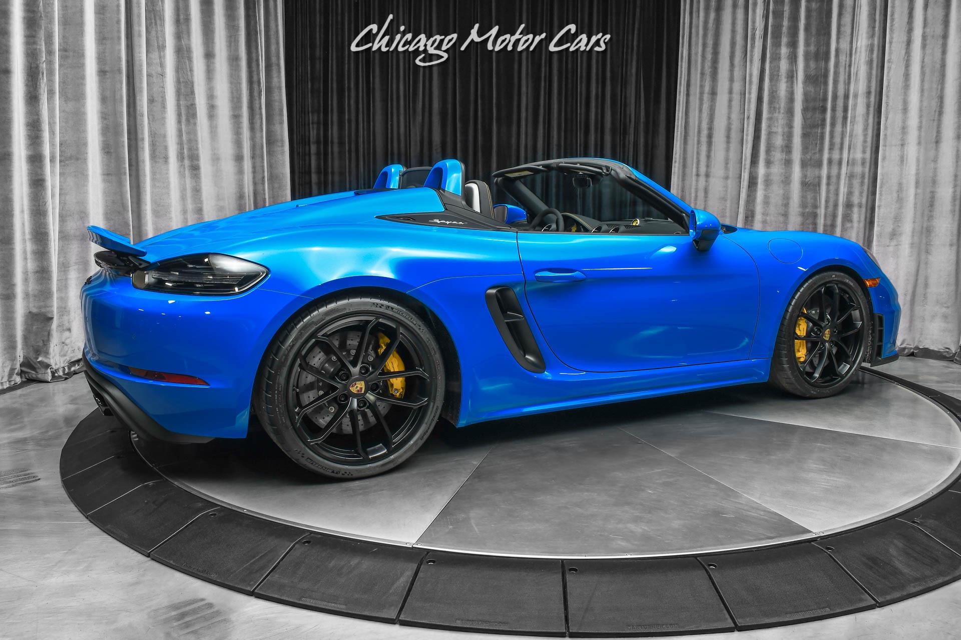 Used-2022-Porsche-718-Boxster-Spyder-Convertible-ONLY-145-Miles-Shark-Blue-Hot-Spec-PCCB-LOADED