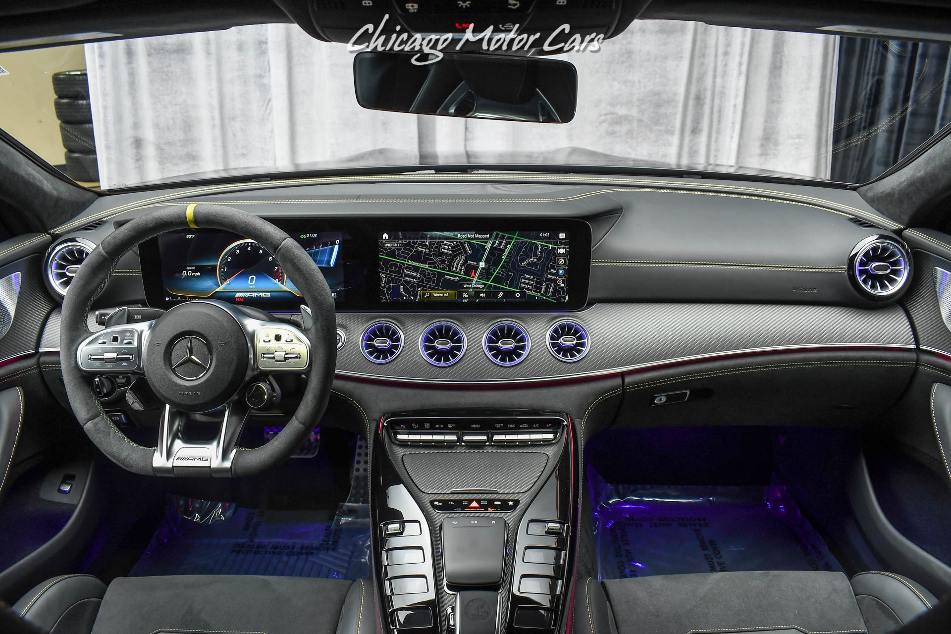 Used 21 Mercedes Benz Amg Gt63 S 4 Door Coupe Amg Performance Seats Carbon Fiber Only 1 900 Miles For Sale Special Pricing Chicago Motor Cars Stock
