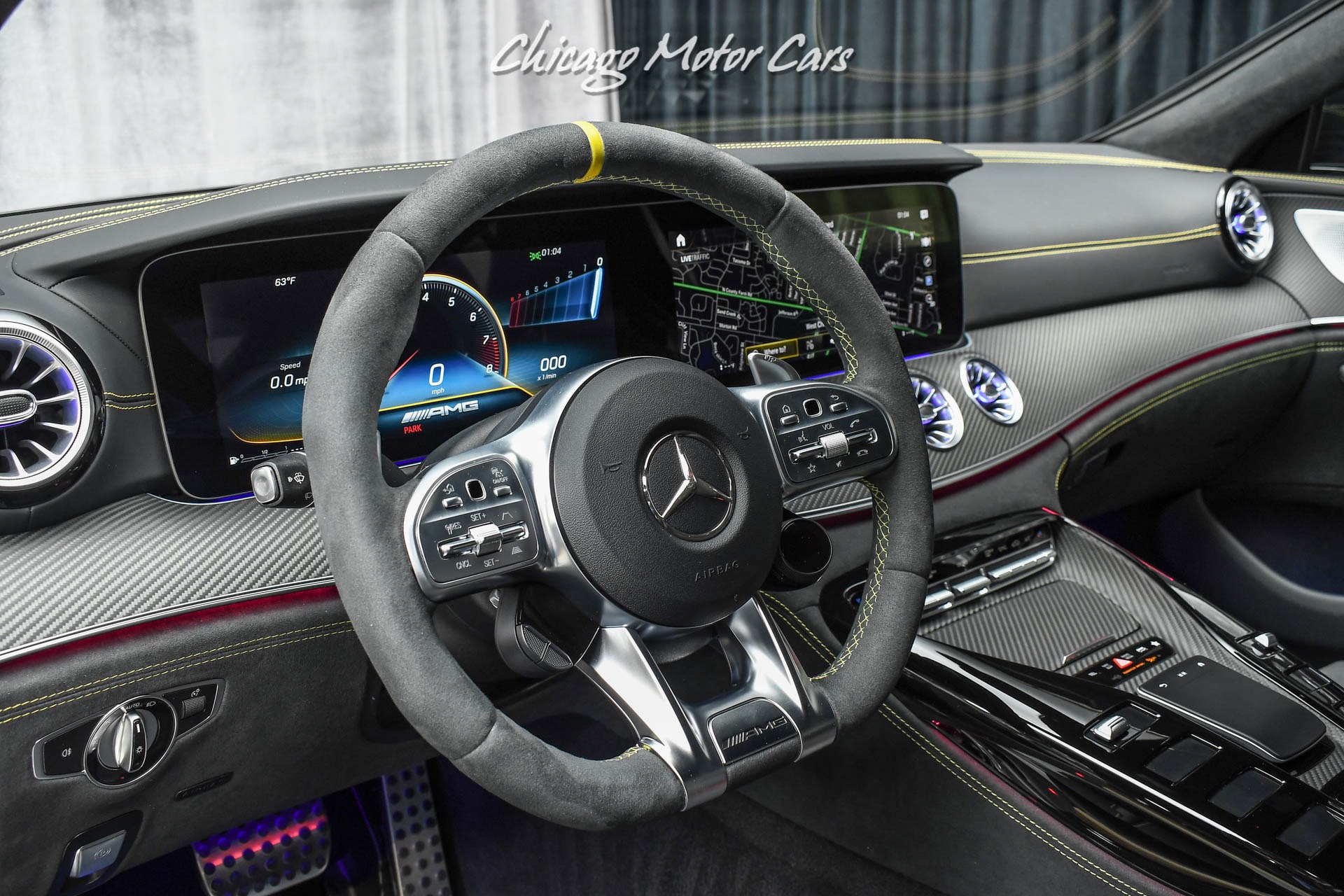 Used 21 Mercedes Benz Amg Gt63 S 4 Door Coupe Amg Performance Seats Carbon Fiber Only 1 900 Miles For Sale Special Pricing Chicago Motor Cars Stock