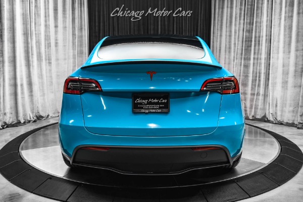 Used 2022 Tesla Model Y Performance SUV Autopilot! Miami Blue Wrap! T Sportline Wheels! Carbon Trim for sale Sold at Chicago Motor Cars in West Chicago IL 60185 4