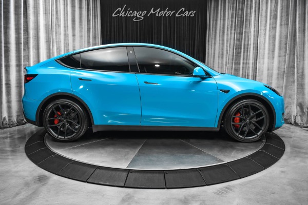 Used-2022-Tesla-Model-Y-Performance-SUV-Autopilot-Miami-Blue-Wrap-T-Sportline-Wheels-Carbon-Trim