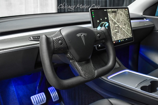 Used-2022-Tesla-Model-Y-Performance-SUV-Autopilot-Miami-Blue-Wrap-T-Sportline-Wheels-Carbon-Trim