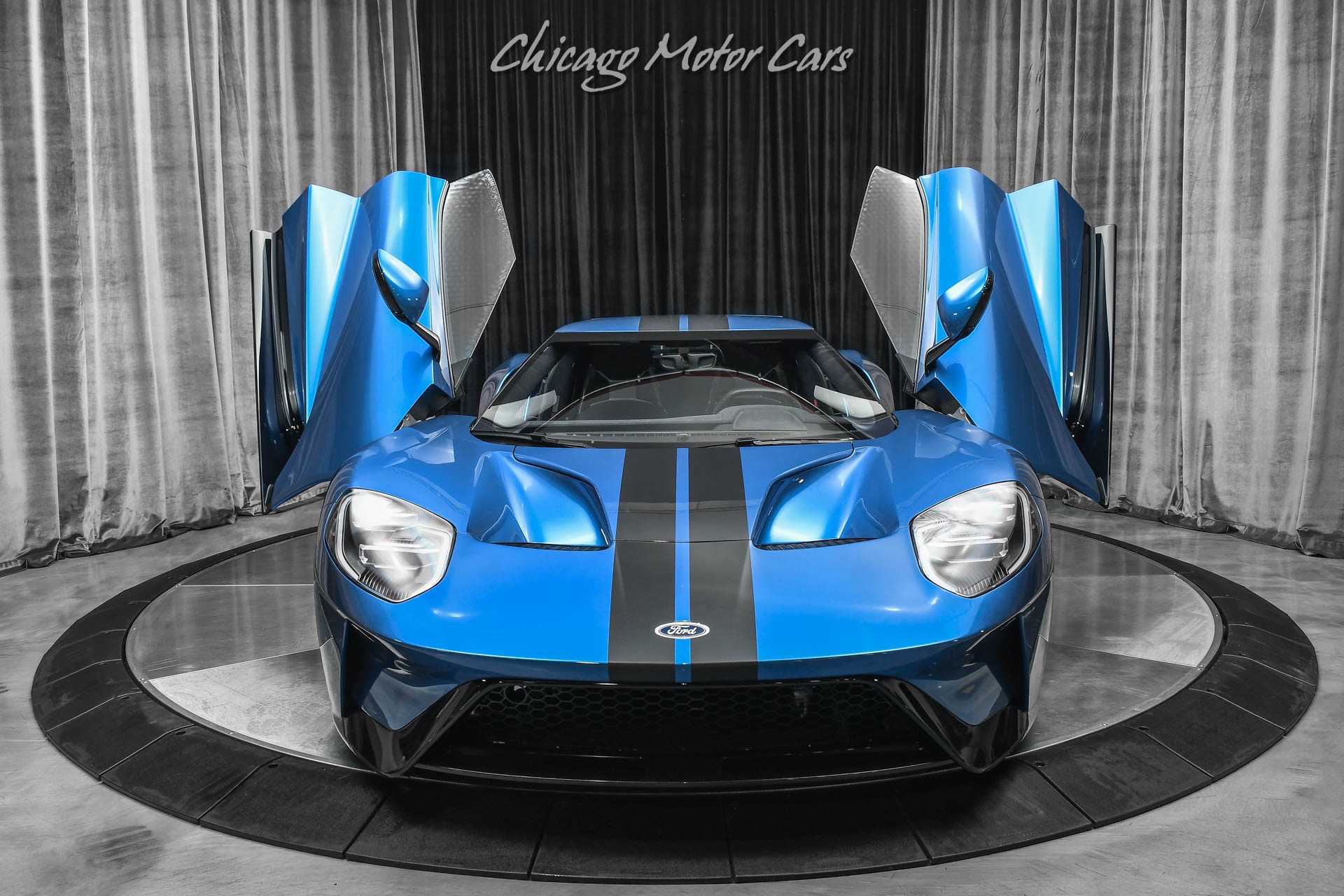 Used-2019-Ford-GT-Coupe-ONLY-1K-Miles-Liquid-Blue-Overtop-Stripes-FULL-PPF-LOADED