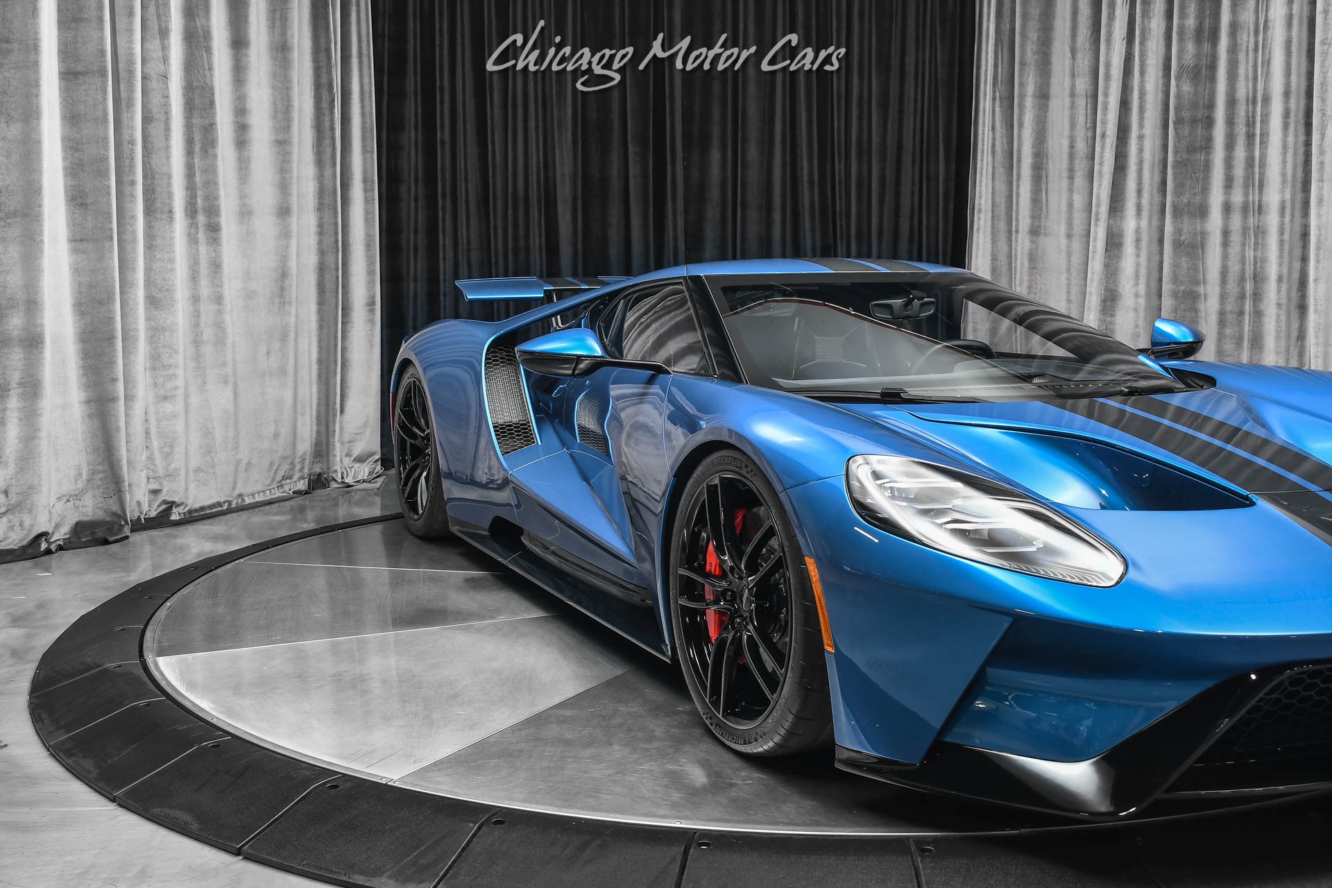 Used-2019-Ford-GT-Coupe-ONLY-1K-Miles-Liquid-Blue-Overtop-Stripes-FULL-PPF-LOADED