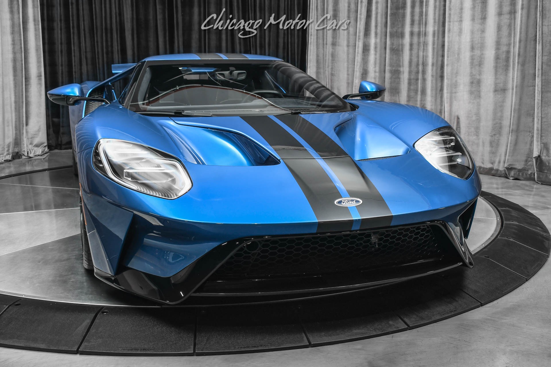 Used-2019-Ford-GT-Coupe-ONLY-1K-Miles-Liquid-Blue-Overtop-Stripes-FULL-PPF-LOADED