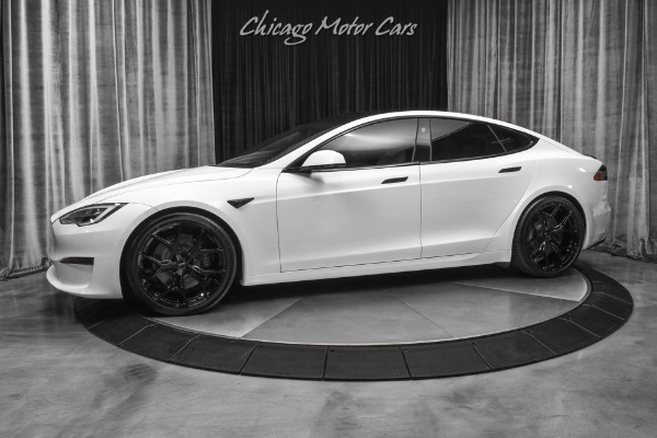 Used 2021 Tesla Model S Plaid Sedan Pearl White! Autopilot! LOW Miles! Vossen Wheels! 0-60 in 1.99 for sale Sold at Chicago Motor Cars in West Chicago IL 60185 1